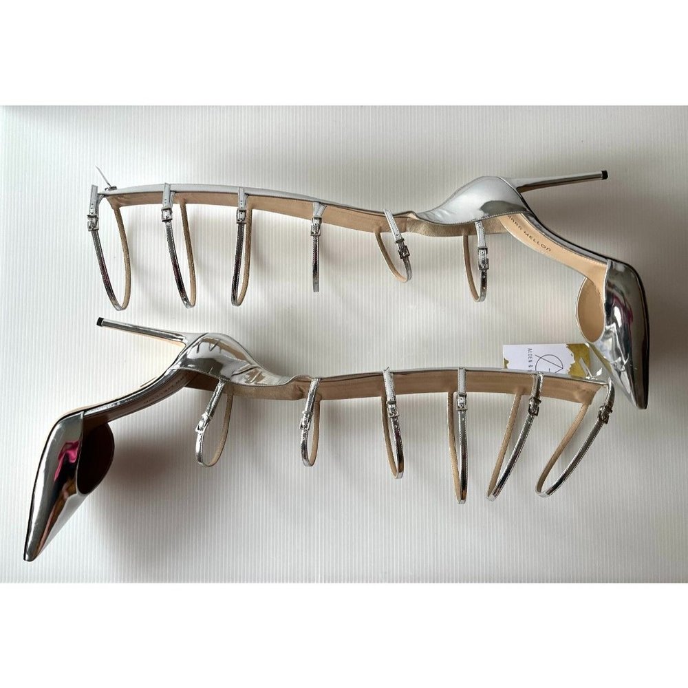 Tamara Mellon Silver "Rendezvous High" Buckle Pumps Heels, Size 40 (IT) 10 (US) - Picture 7 of 11